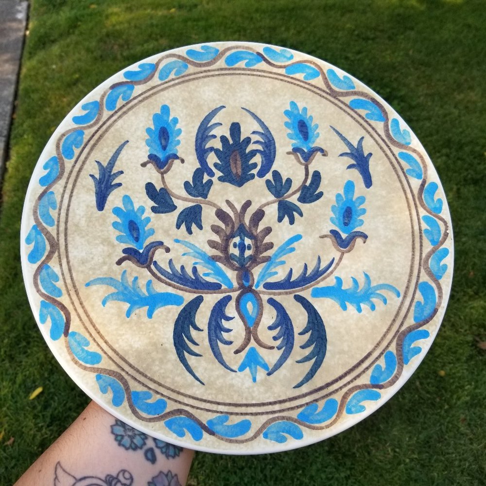 1953 Handmade Keramikos Decorative Greek Wall Plate #47 Athens Greece Vintage